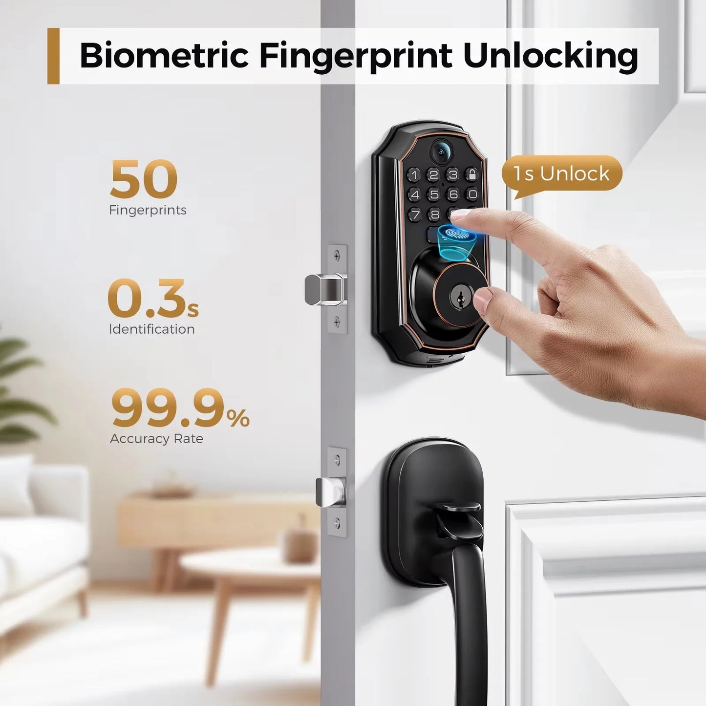 ARPHA D289H Smart WiFi Fingerprint Door Lock with Camera