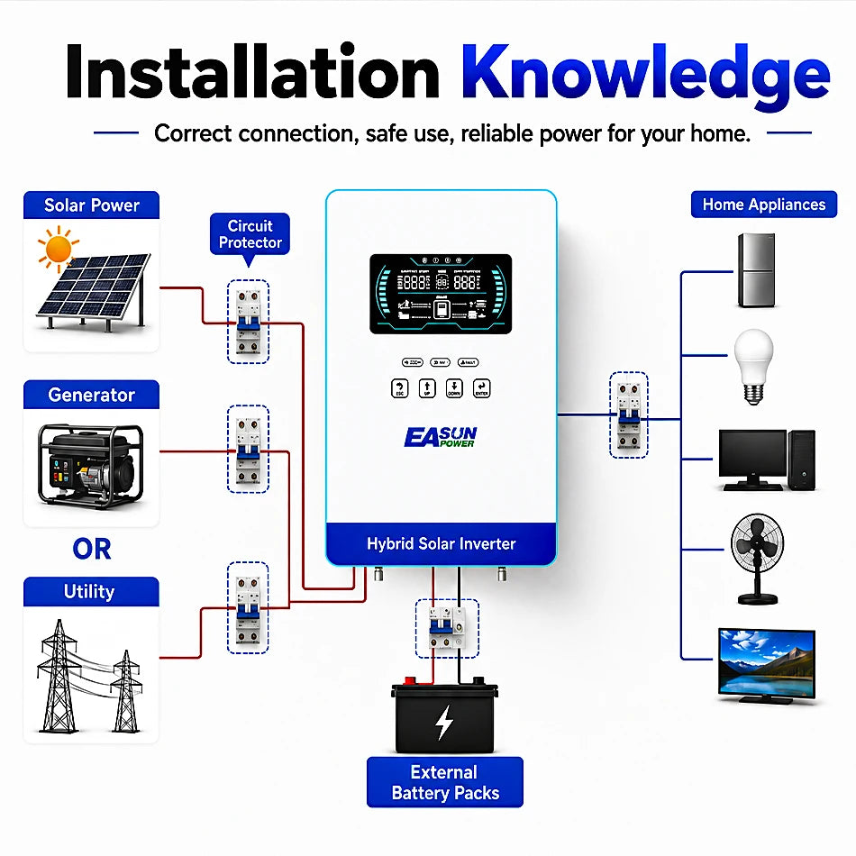 EASUN POWER Pure Sine Wave Hybrid Solar Inverter With MPPT
