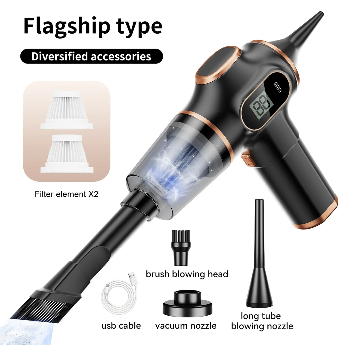 Wireless Car Vacuum Cleaner for Home Sofa Office and Carpet