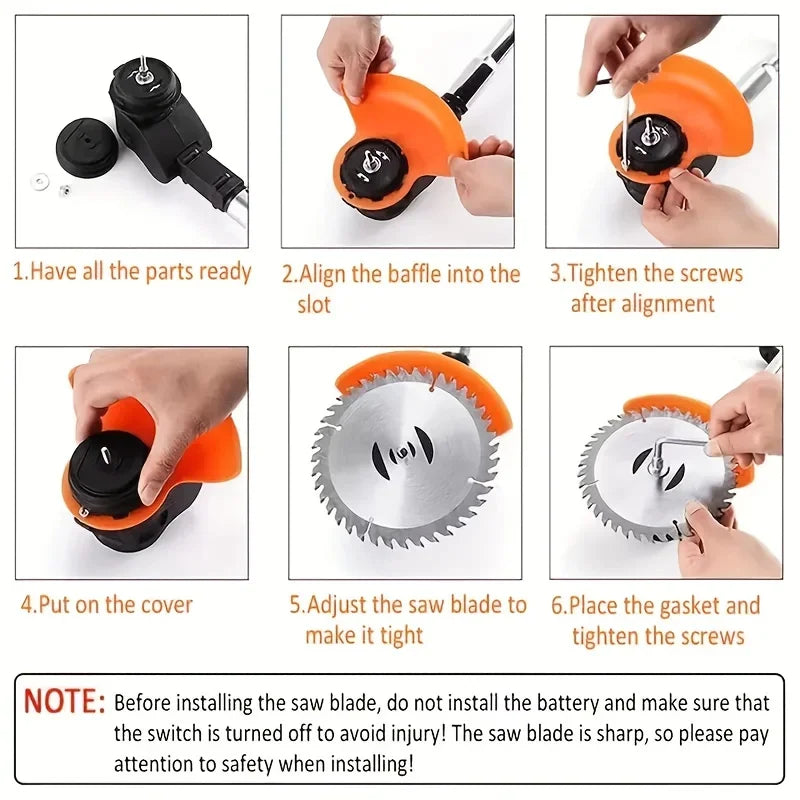 Rechargeable Cordless Weed Trimmer With Dual Lithium Batteries For Yard