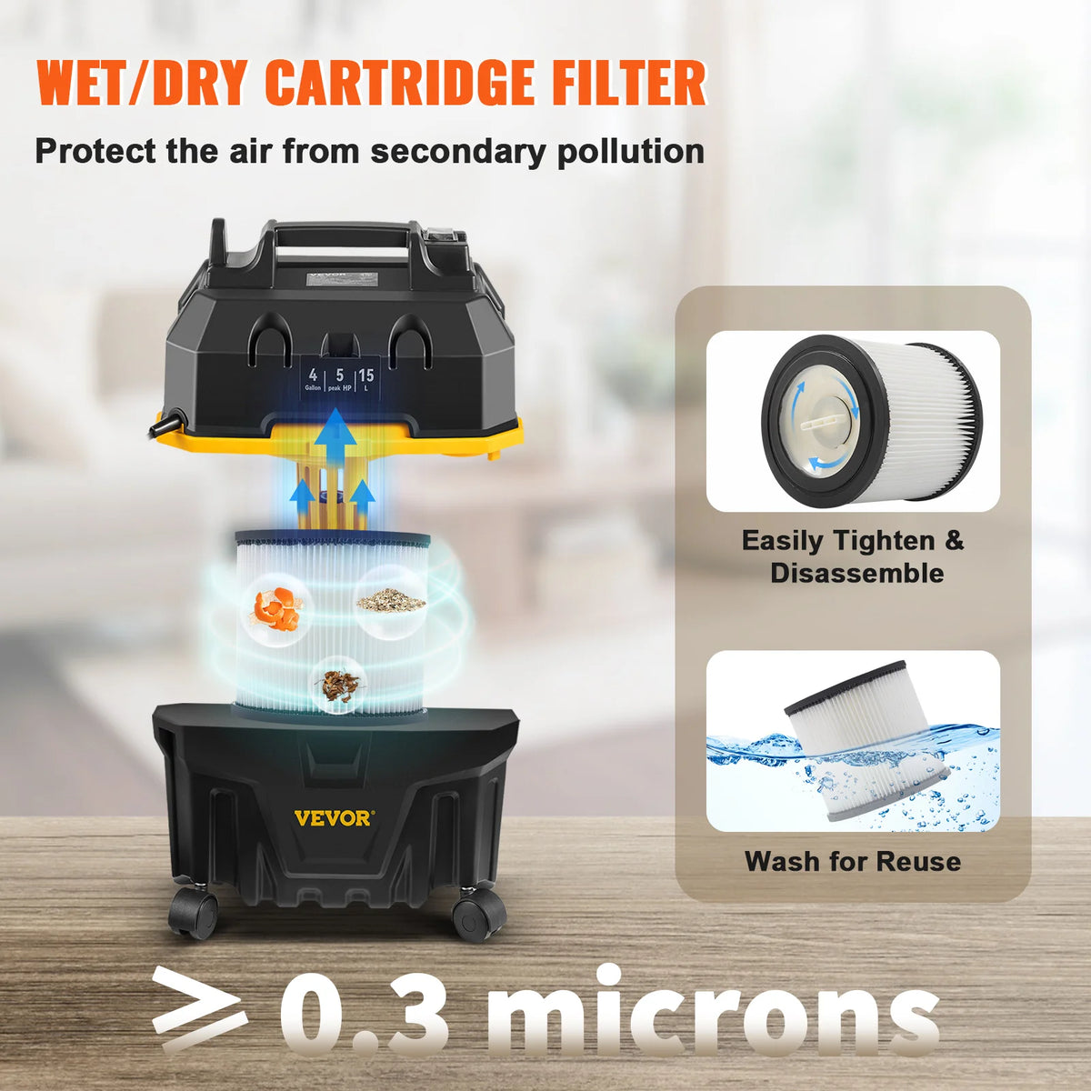 SucceBuy Portable Wet And Dry Vacuum Cleaner With Air Blower