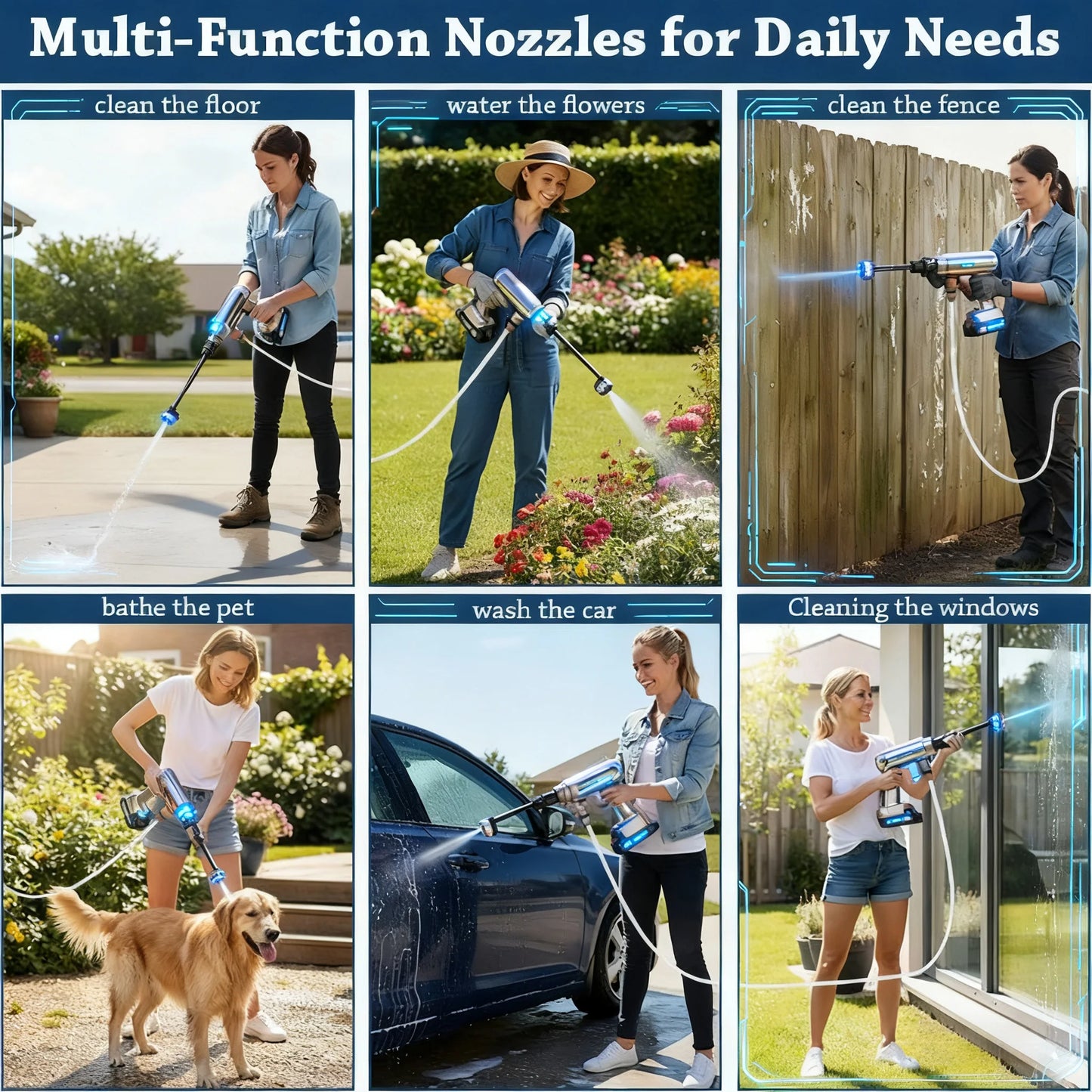 Power Blaster Plus Cordless Pressure Washer, Portable Water Spray Tool