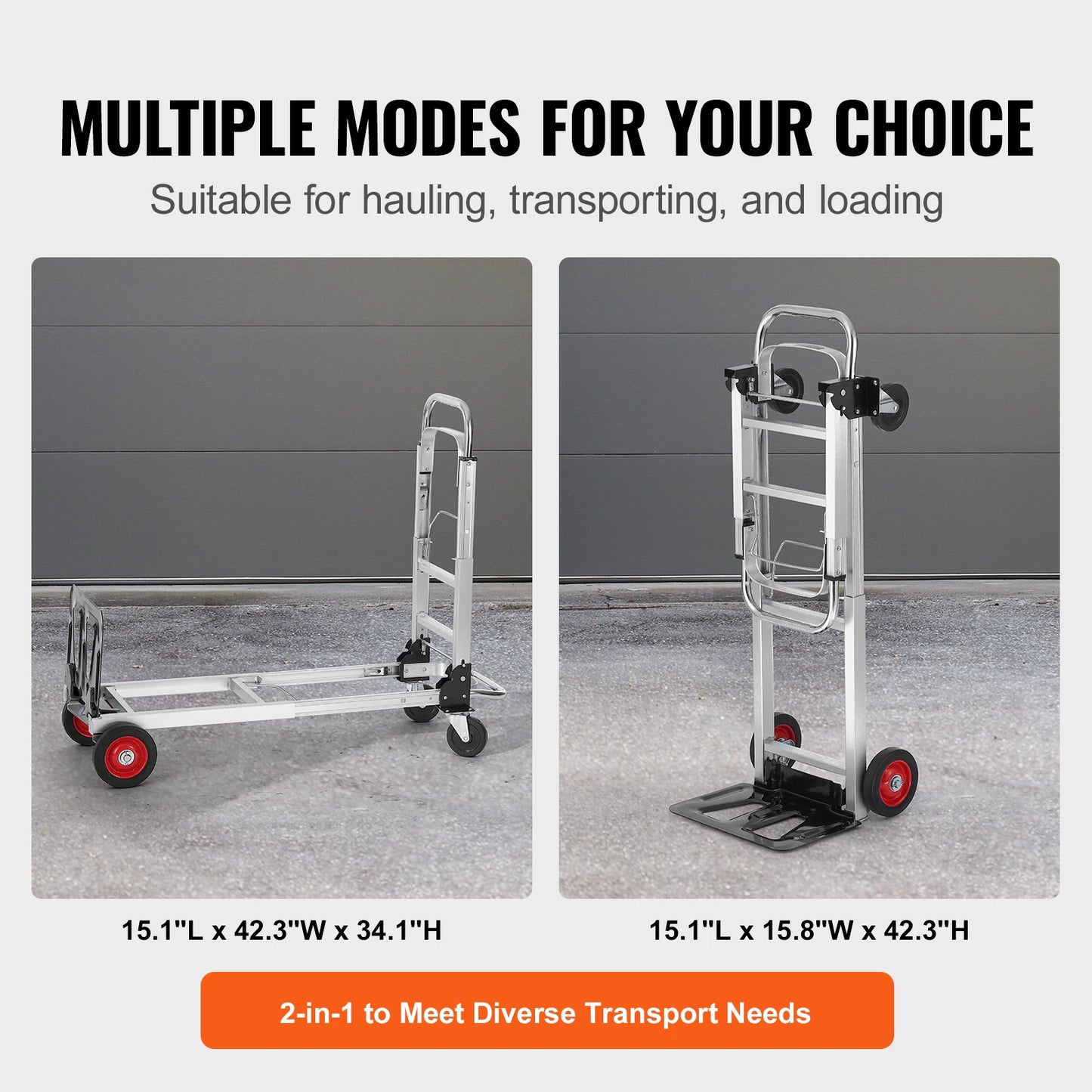 SucceBuy Folding Hand Truck With Wheels 400 Lb Capacity
