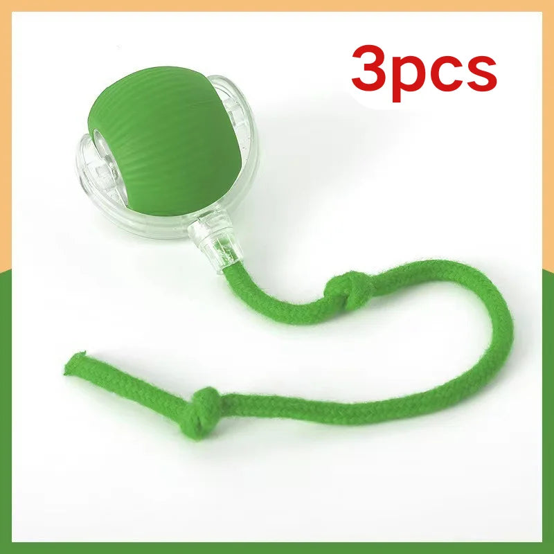 Interactive Moving Cat Toy Ball With LED And Rope Tail