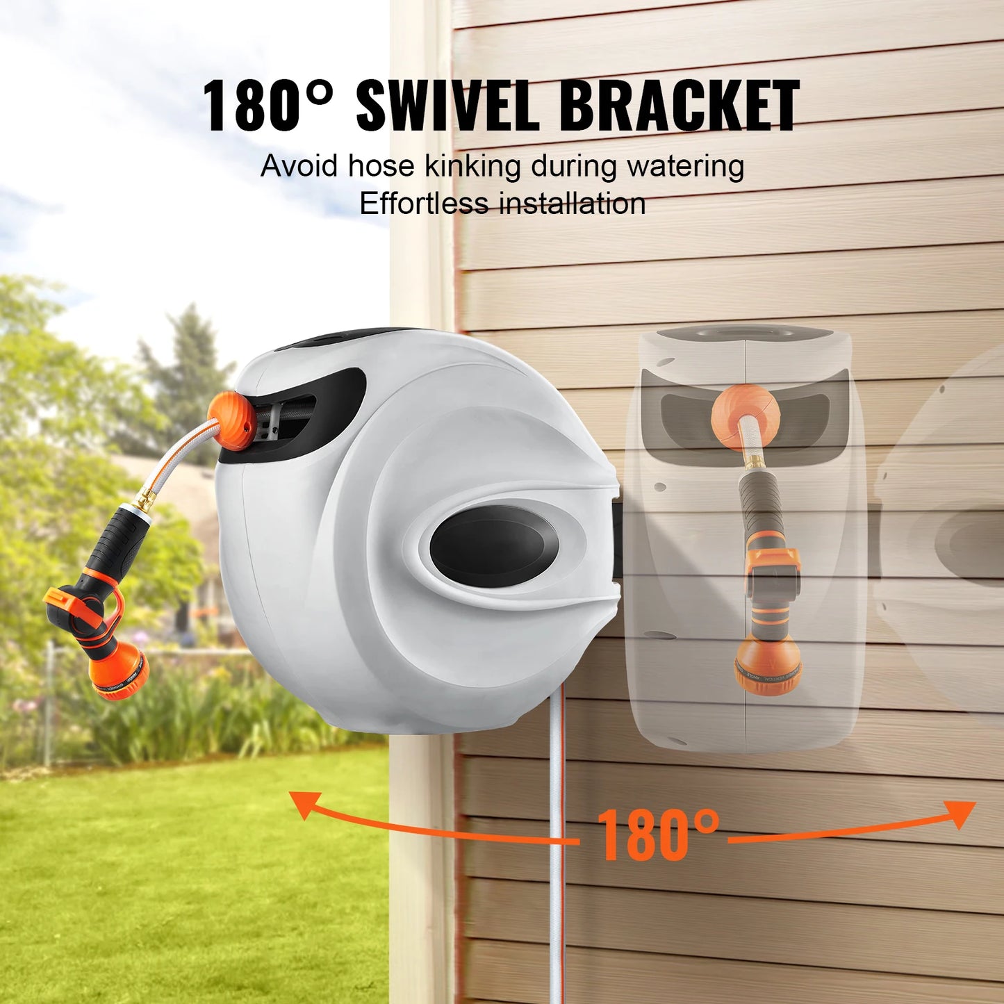 Succebuy Retractable Garden Hose Reel With Auto Rewind
