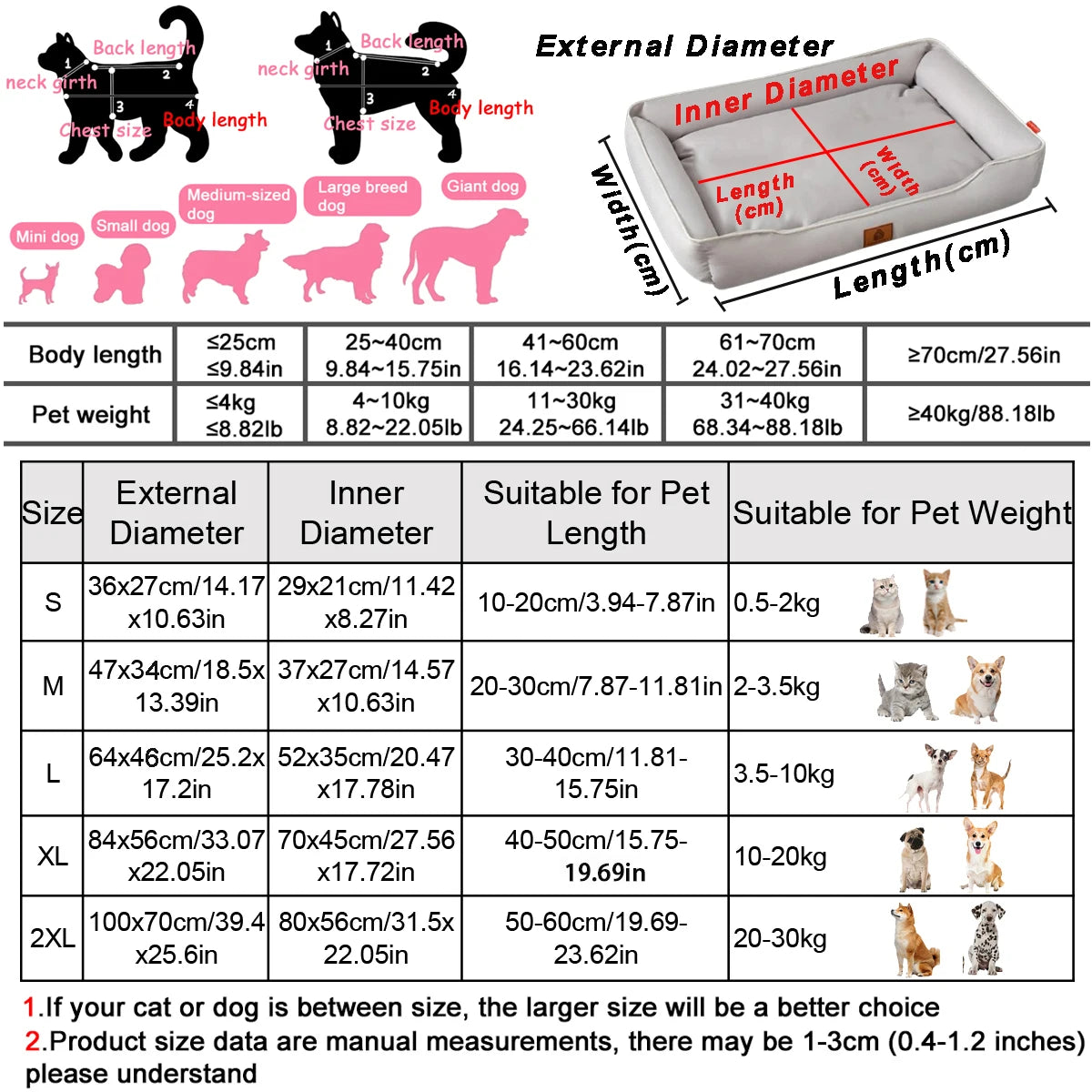 Square Dog Bed For Pets Waterproof Bite Resistant
