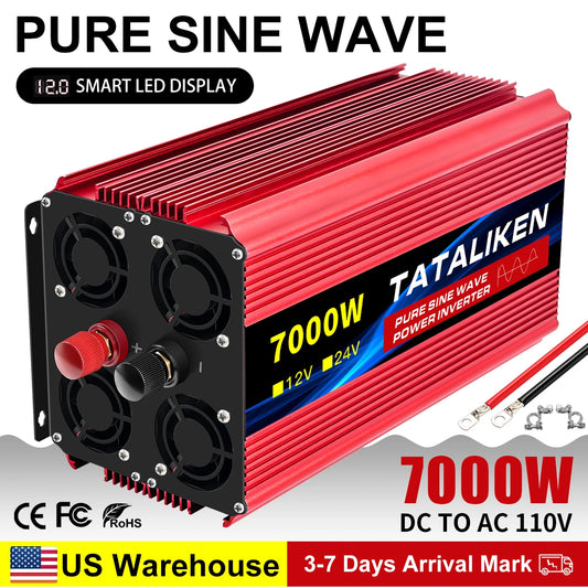 TATALIKEN Pure Sine Wave Power Inverter for Camping and Vehicles
