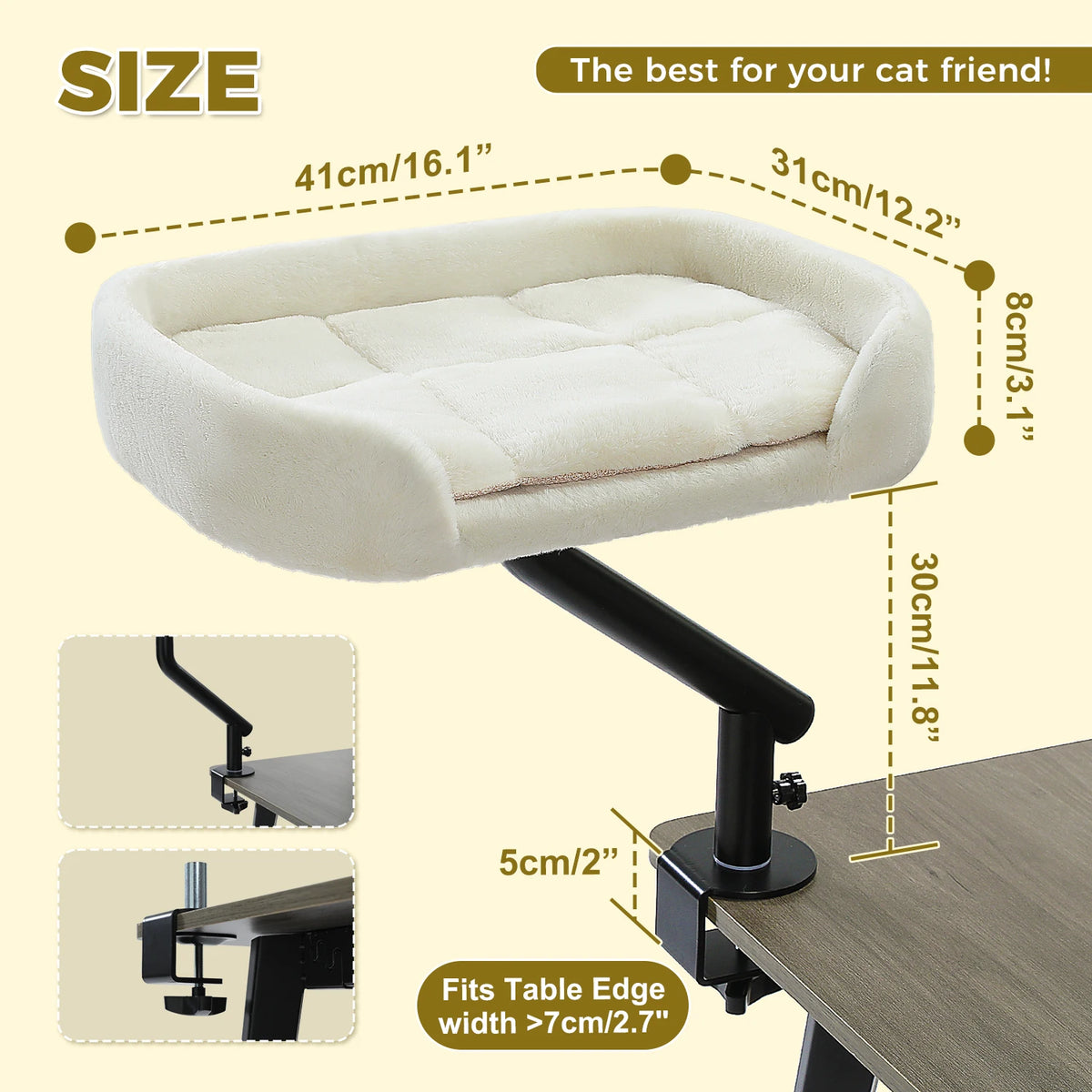 PAWZ Road Rotatable Cat Desk Bed Adjustable Indoor Cat Hammock Stand