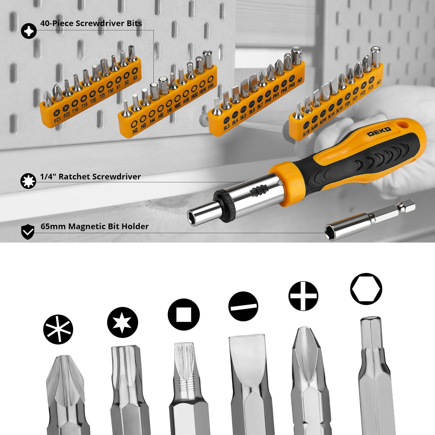 DEKOPRO Socket Wrench Auto Tool Set With Case