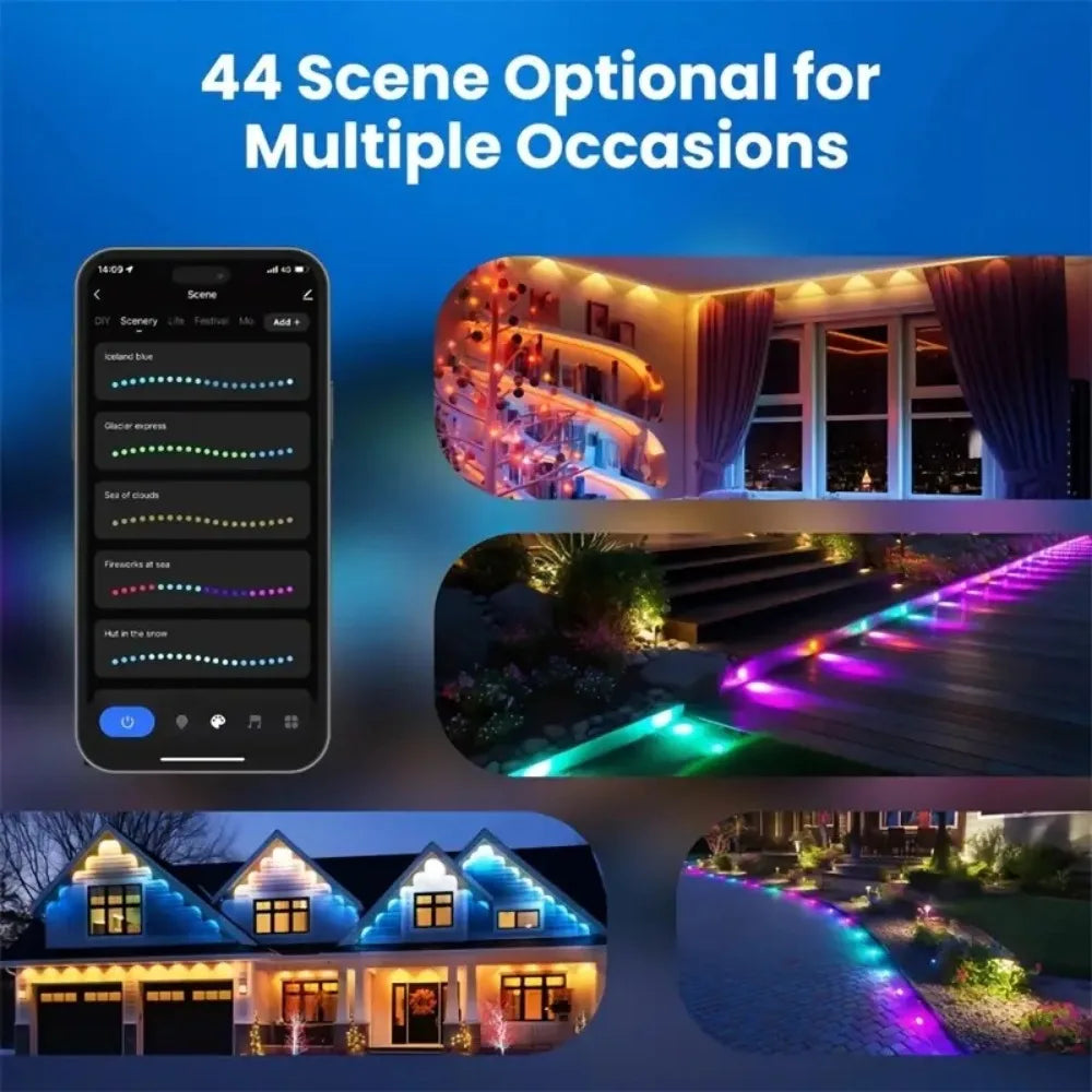 Mimirgb Smart Eave Lights Waterproof Outdoor Remote Control String