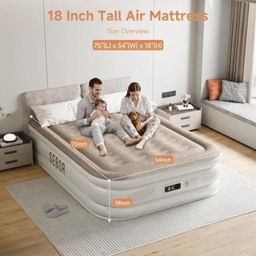 Self Inflating Air Mattress With Built In Pump For Camping