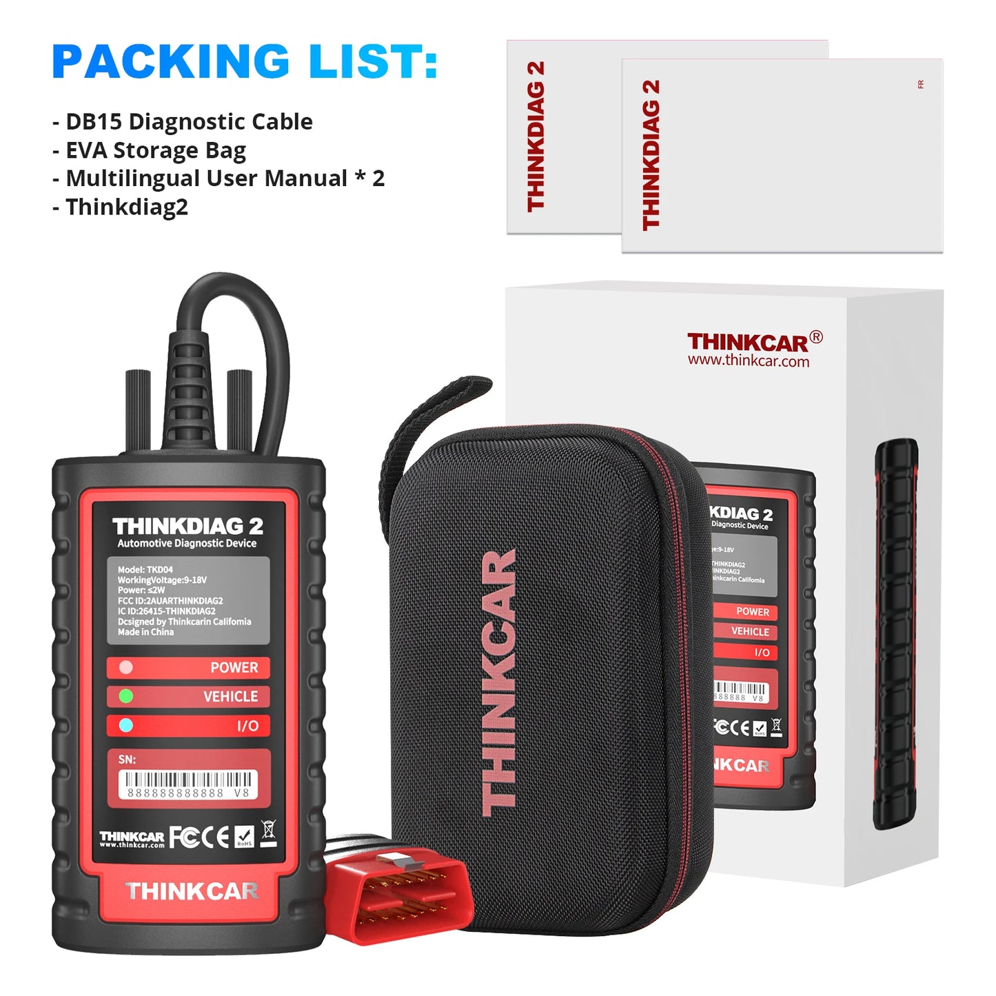 ThinkCar ThinkDiag 2 Auto Diagnostic Tool ECU Coding OBD2 Scanner