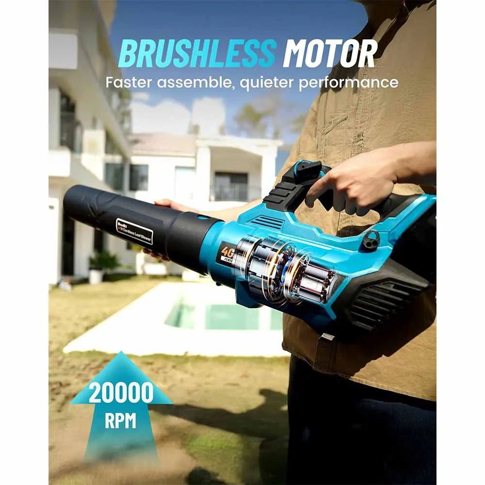 Seesii 40V Brushless Cordless Turbo Leaf Blower Adjustable Speed