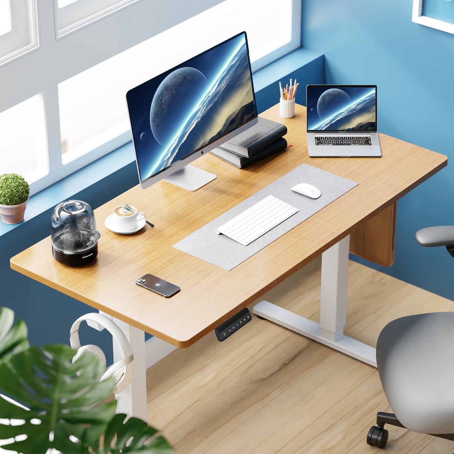JHK Electric Standing Desk Height Adjustable Ergonomic Office Worktable