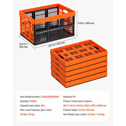 SucceBuy Plastic Collapsible Storage Bins With Handles For Home Organization