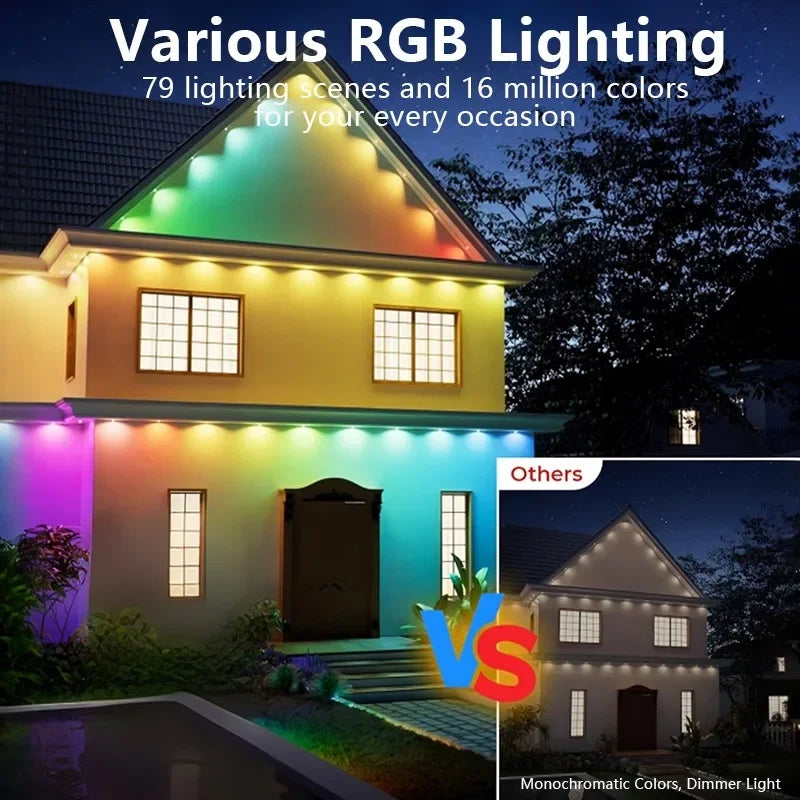 Mimirgb Waterproof Permanent Outdoor Garden String Lights