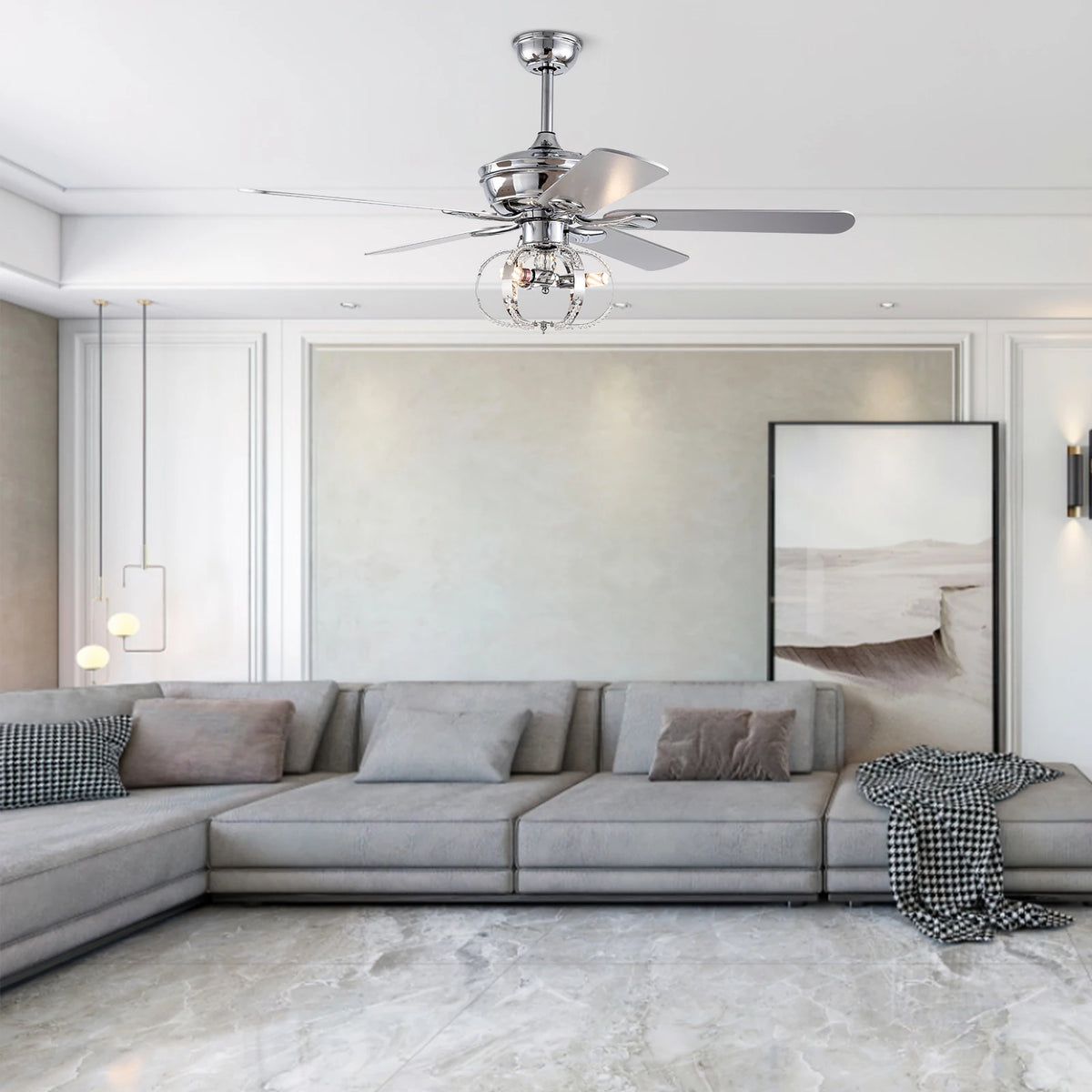 Ceiling Fan With Light Remote Control Reversible Energy Efficient Motor