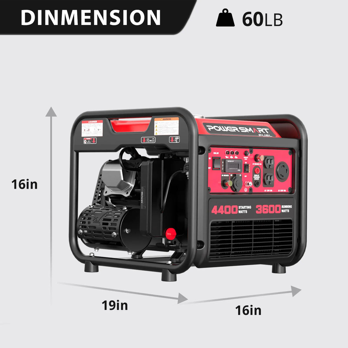 PowerSmart Portable Inverter Generator for Home Backup and RV Camping