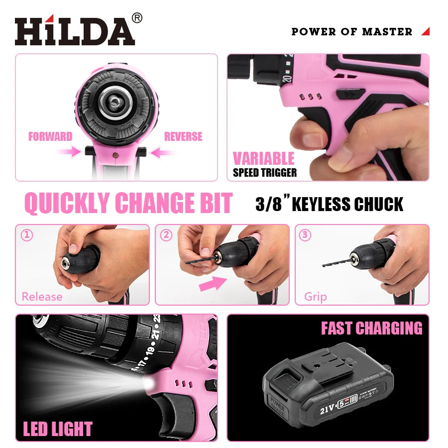 HILDA 21V Cordless Drill Driver