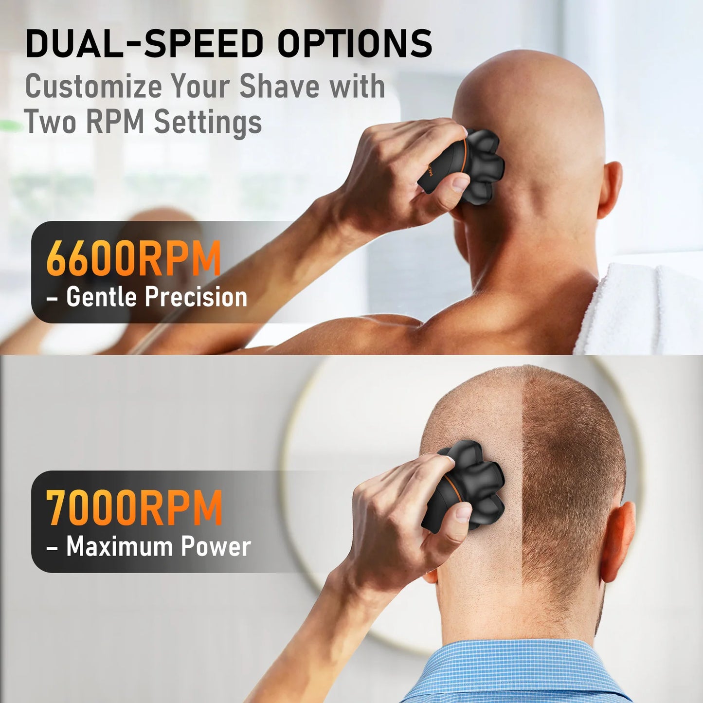 MAXGROOM 7D Head Shaver Waterproof USB Rechargeable