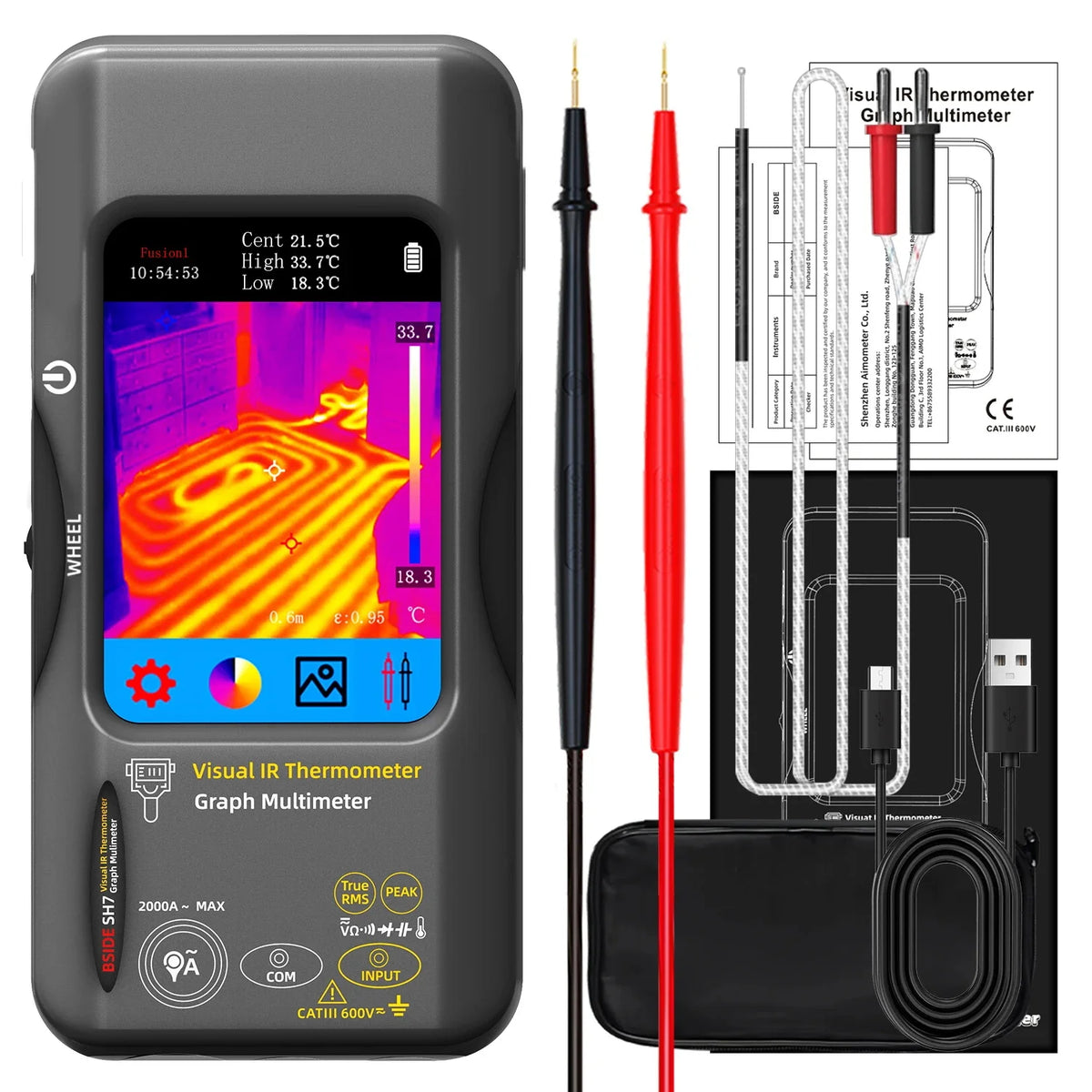 BSIDE SH7 Thermal Imager Camera Digital Multimeter Combo