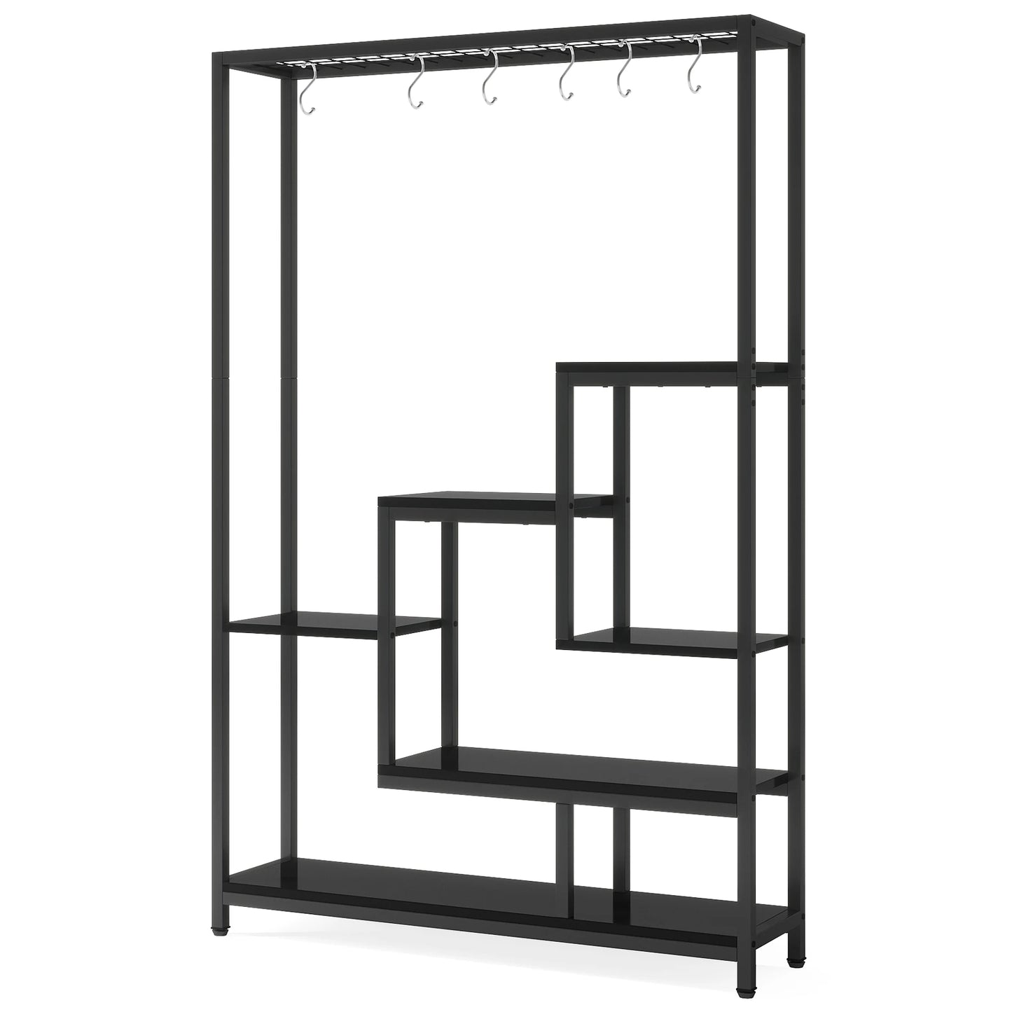 Tribesigns 5-Tier Tall Indoor Plant Stand With Hanging Hooks