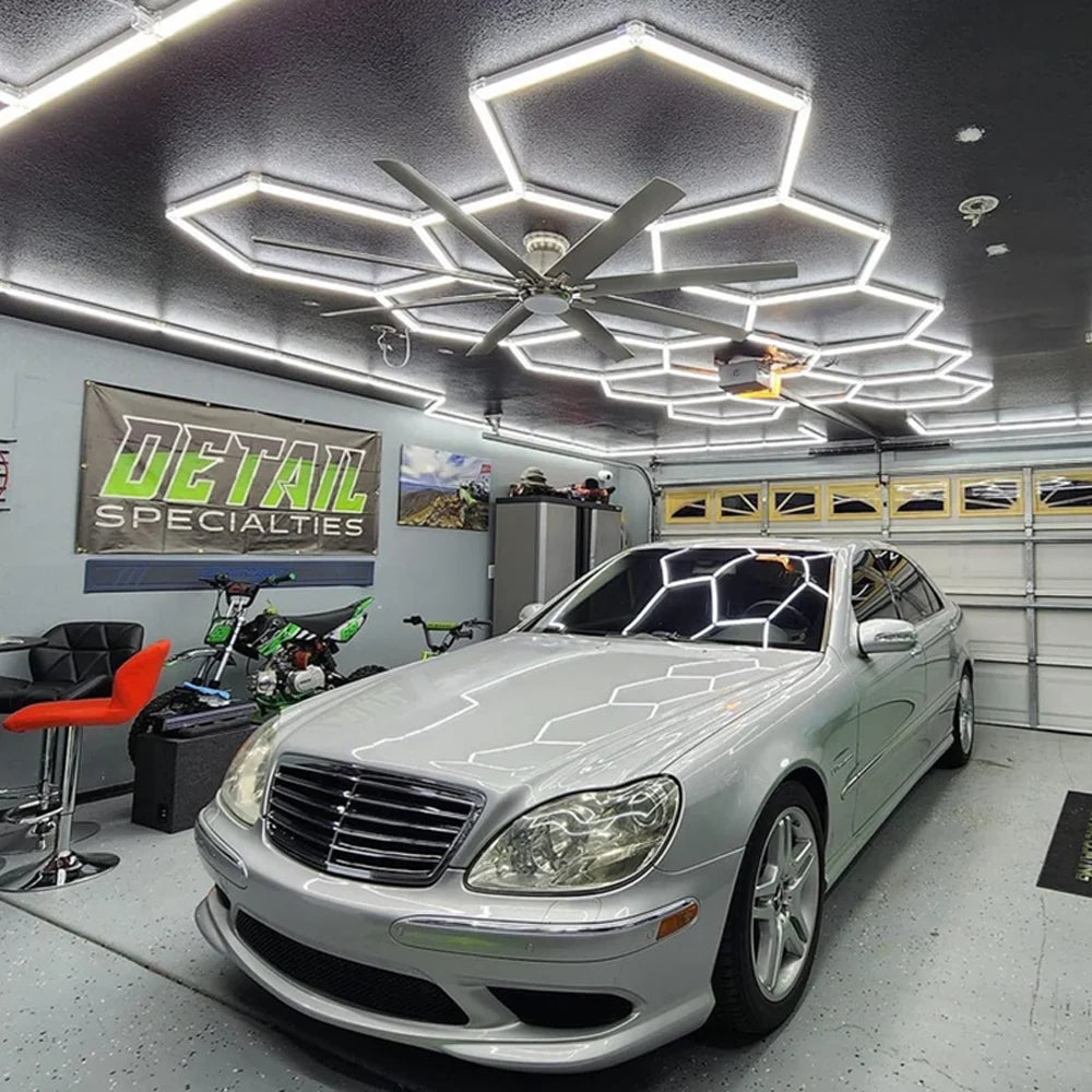 Hexagon LED Garage Light For Workshop And Car Detailing