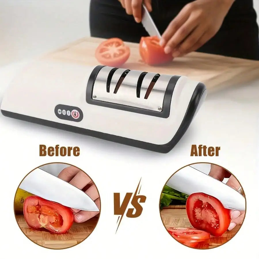 Rechargeable Electric Kitchen Cutlery And Scissors Polisher With Dual Speeds