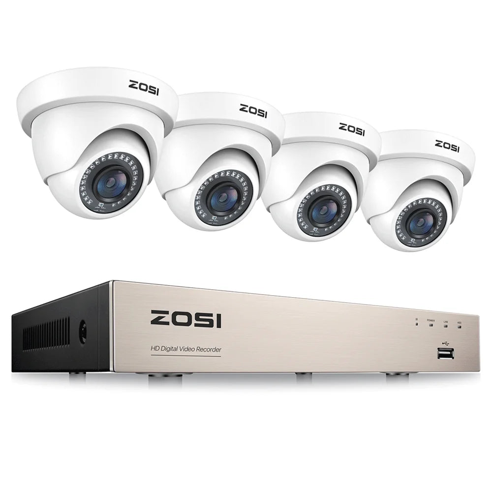 ZOSI AI Security Camera System With Human Vehicle Detection DVR