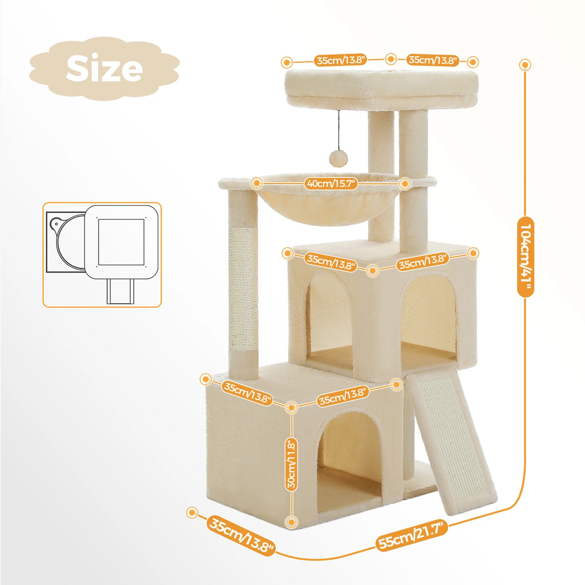 PAWZ Road Multi-Level Cat Tree With Condos And Sisal Scratching