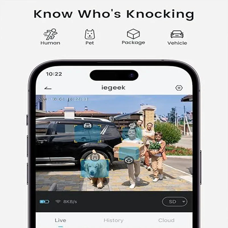 IeGeeK 2K Doorbell Camera Wireless Video Doorbell With AI Motion