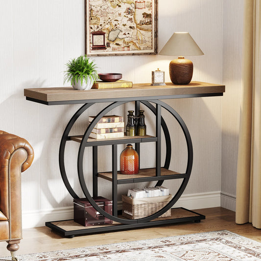 Tribesigns 4-Tier Console Table Industrial Entryway Sofa Table