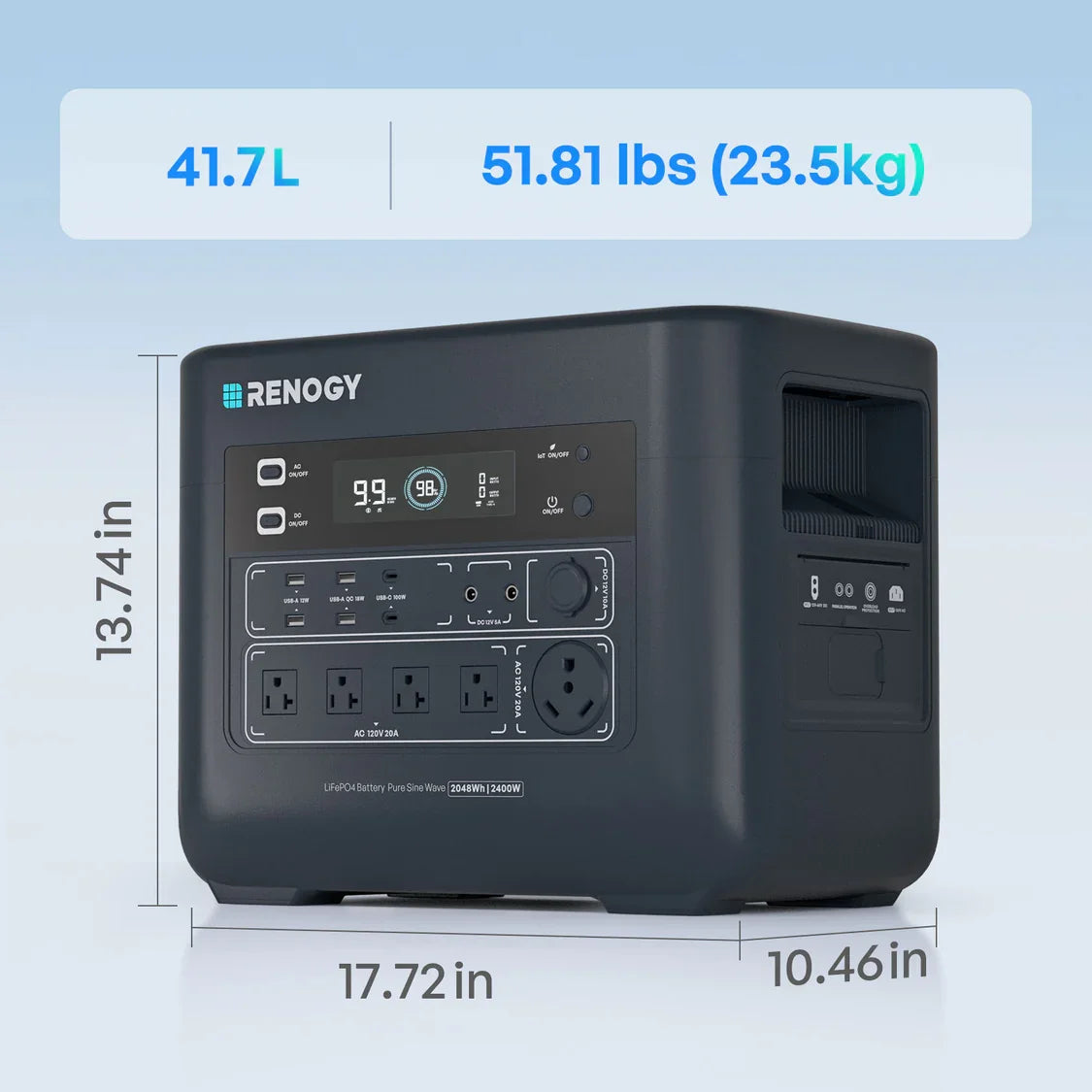 Renogy Portable Power Station With LiFePO4 Battery And Solar Charging