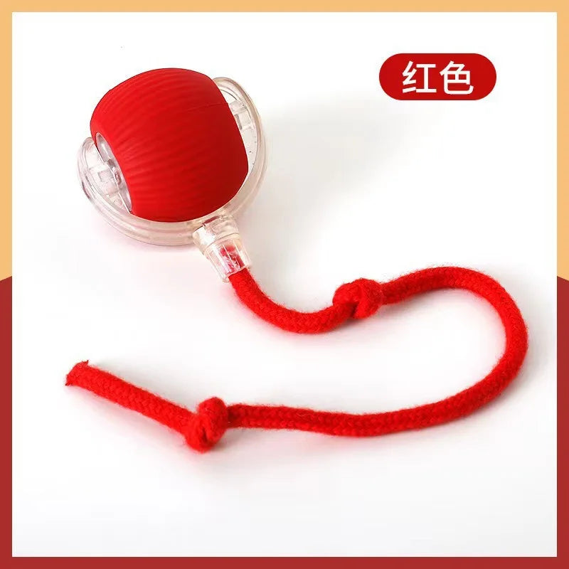 Interactive Moving Cat Toy Ball With LED And Rope Tail