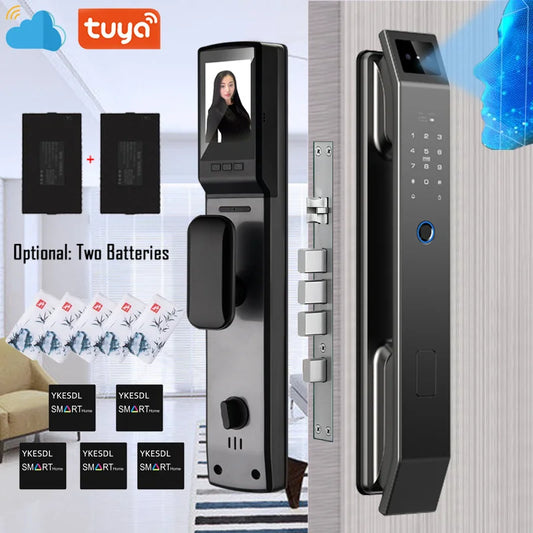YKESDL 3D Face Recognition Fingerprint Smart Door Lock With Camera
