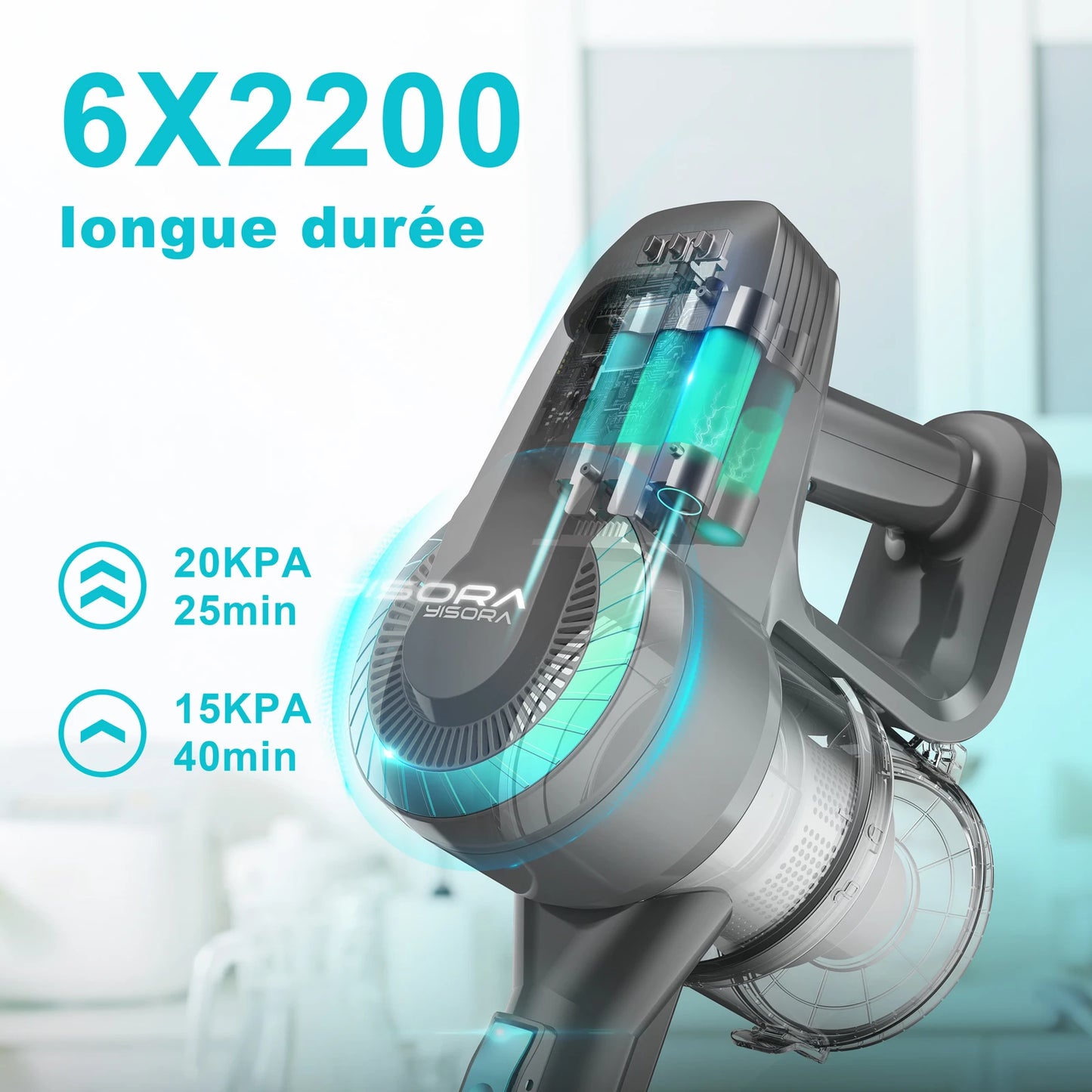 YISORA N300 Cordless Upright Vacuum Cleaner, 40 Minute Battery