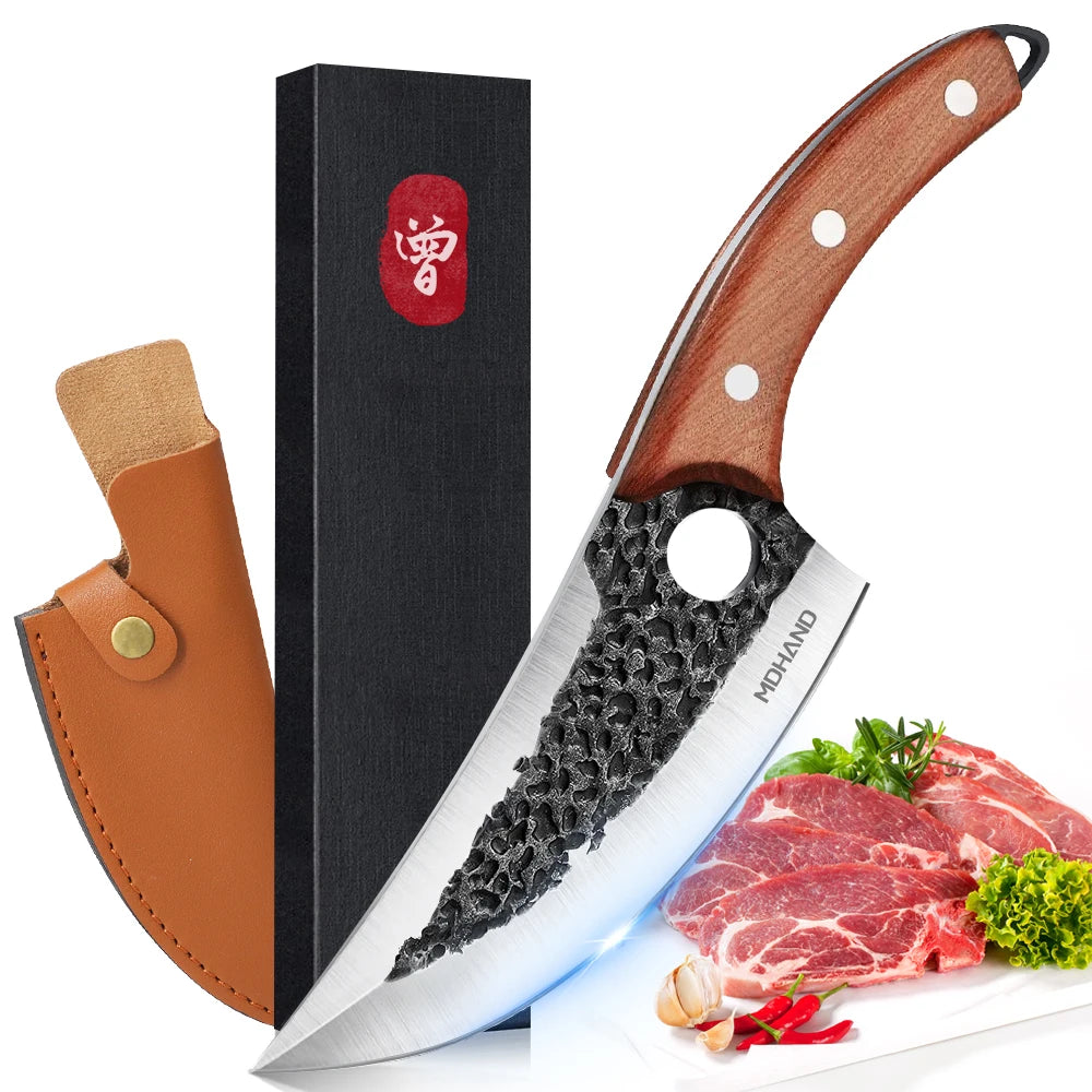 Zeng Stainless Steel Hand Forged Cleaver Chef Cutting Knife
