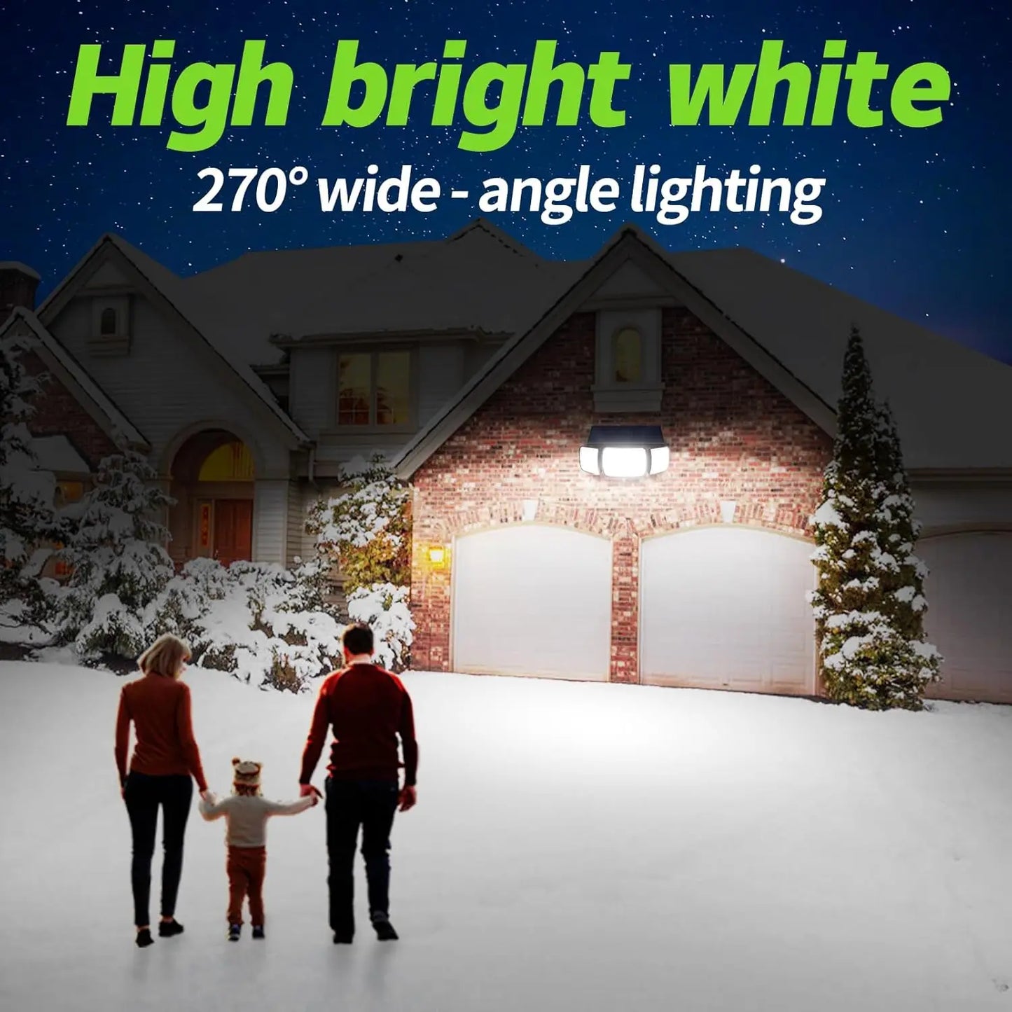Intelamp Outdoor Solar LED Spotlight With Dual Motion Sensors
