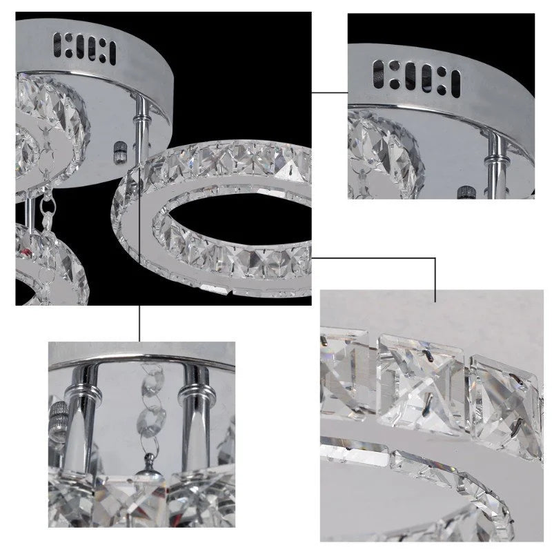 GreeLustr Modern Led Crystal Chandelier Ceiling Light