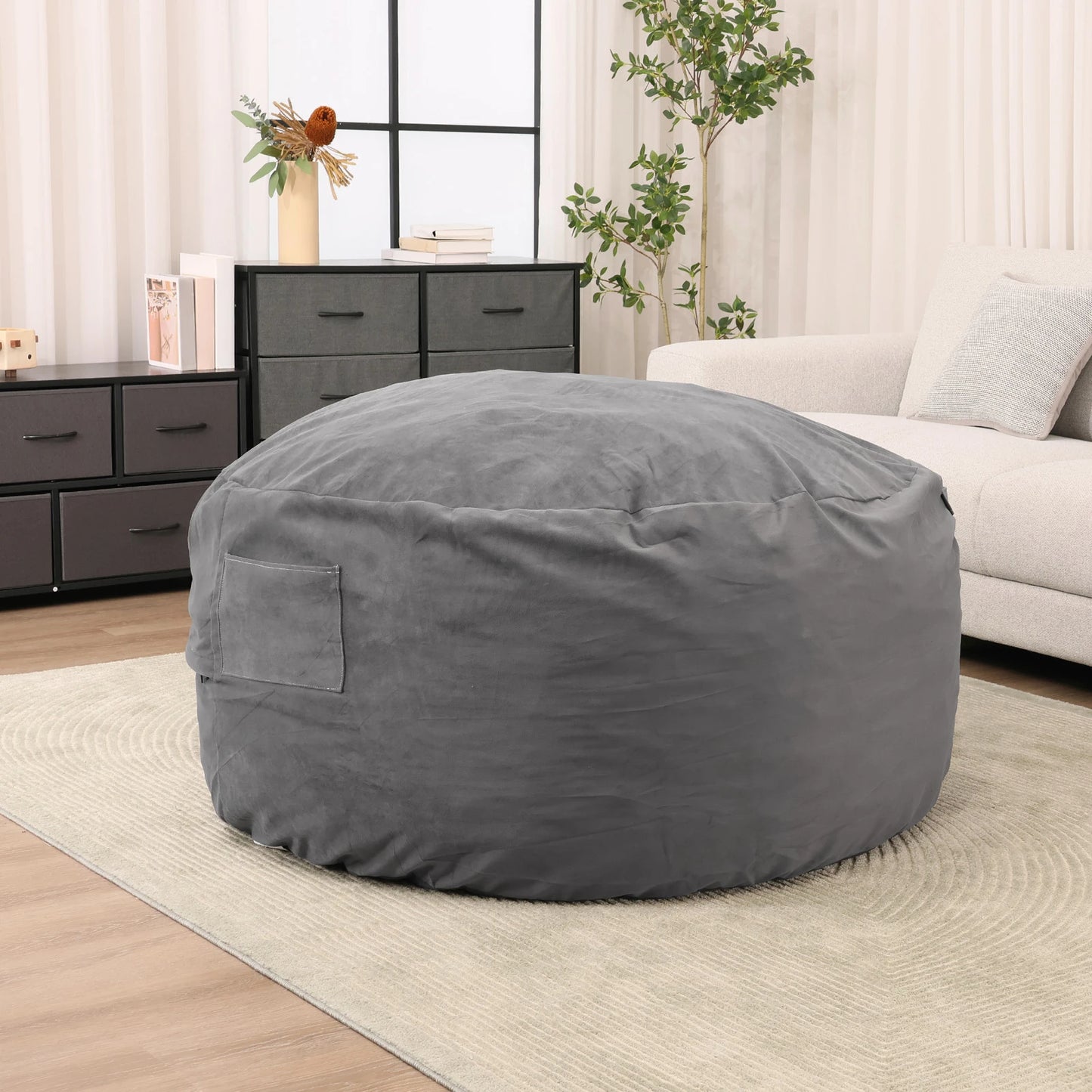 Bean Bag Chair With Removable Cover For Gaming And Reading