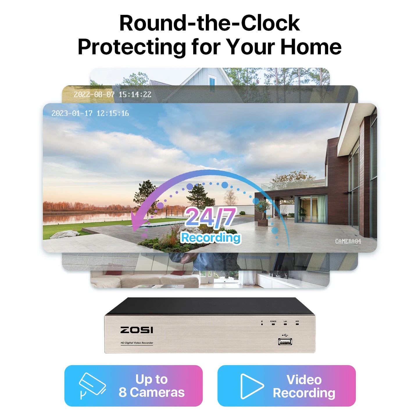 ZOSI 3K Lite Security Camera System AI Vehicle Detection
