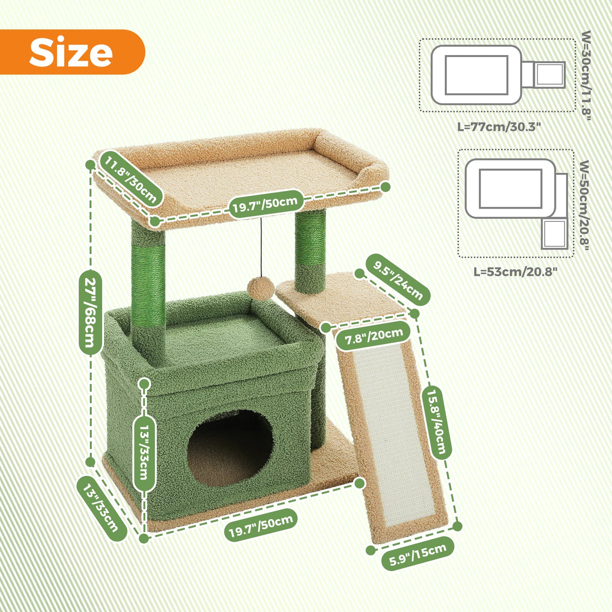 PAWZ Road Cat Tree With Sisal Scratching Post and Perch