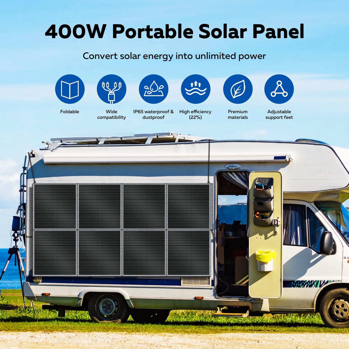 CTOLITY SP400 Portable Solar Panel 400W Flexible Charger
