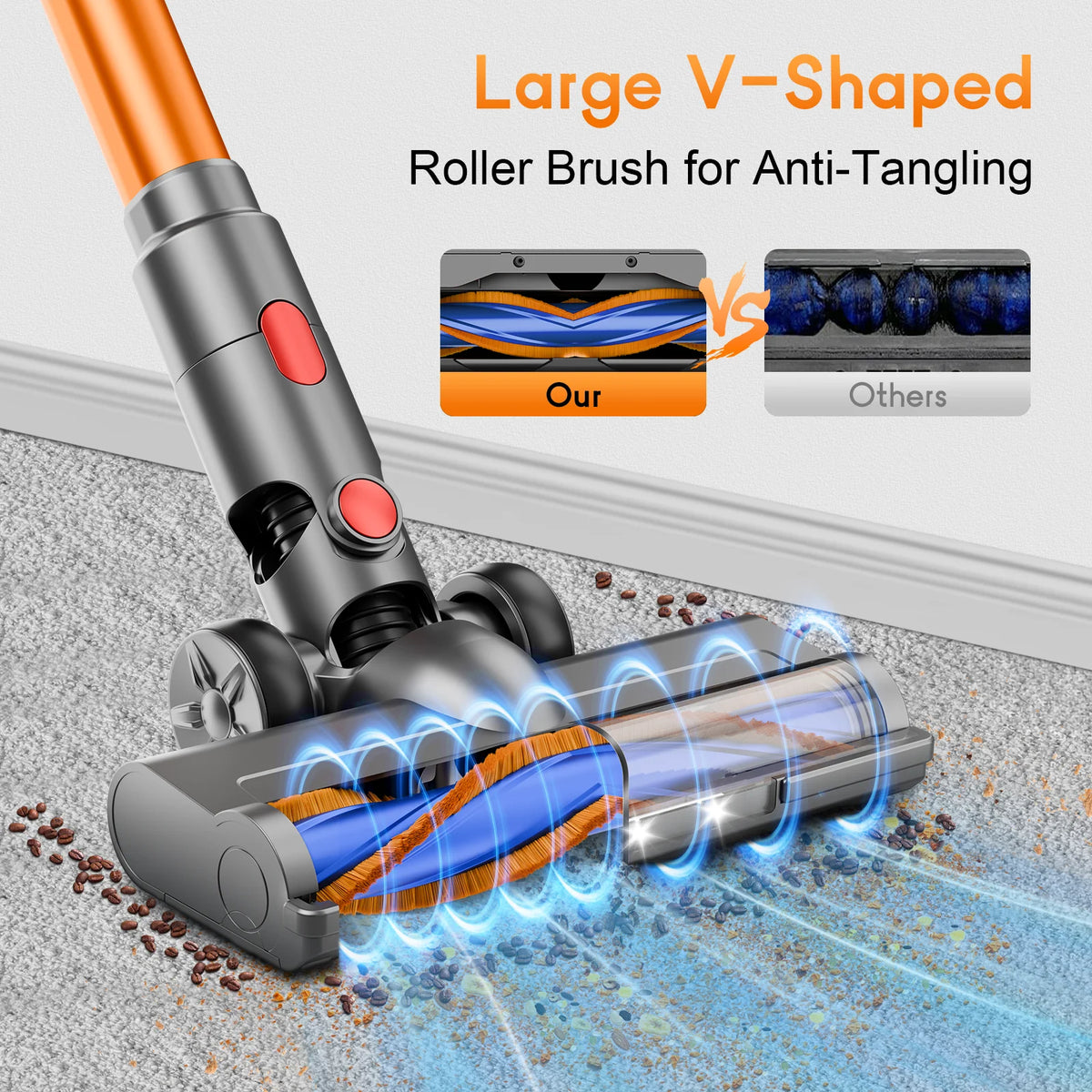 Honki Cordless Wet Dry Vacuum with Powerful Suction and LED