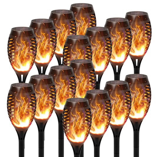 Solar LED Torch Lights with Flickering Flame for Outdoor Decor