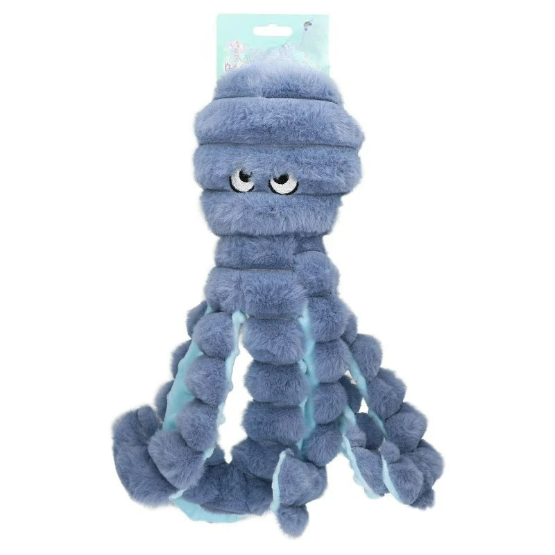 Octopus Plush Dog Toy With Squeaker For Chewing And Fetch