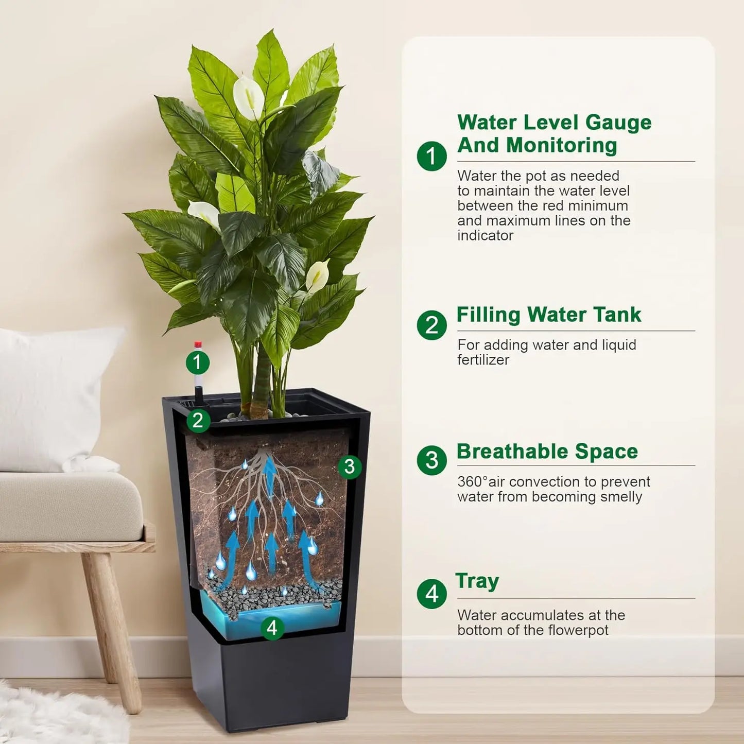 HobbyLane Indoor Outdoor Planter Set With Shelf Insert Plastic