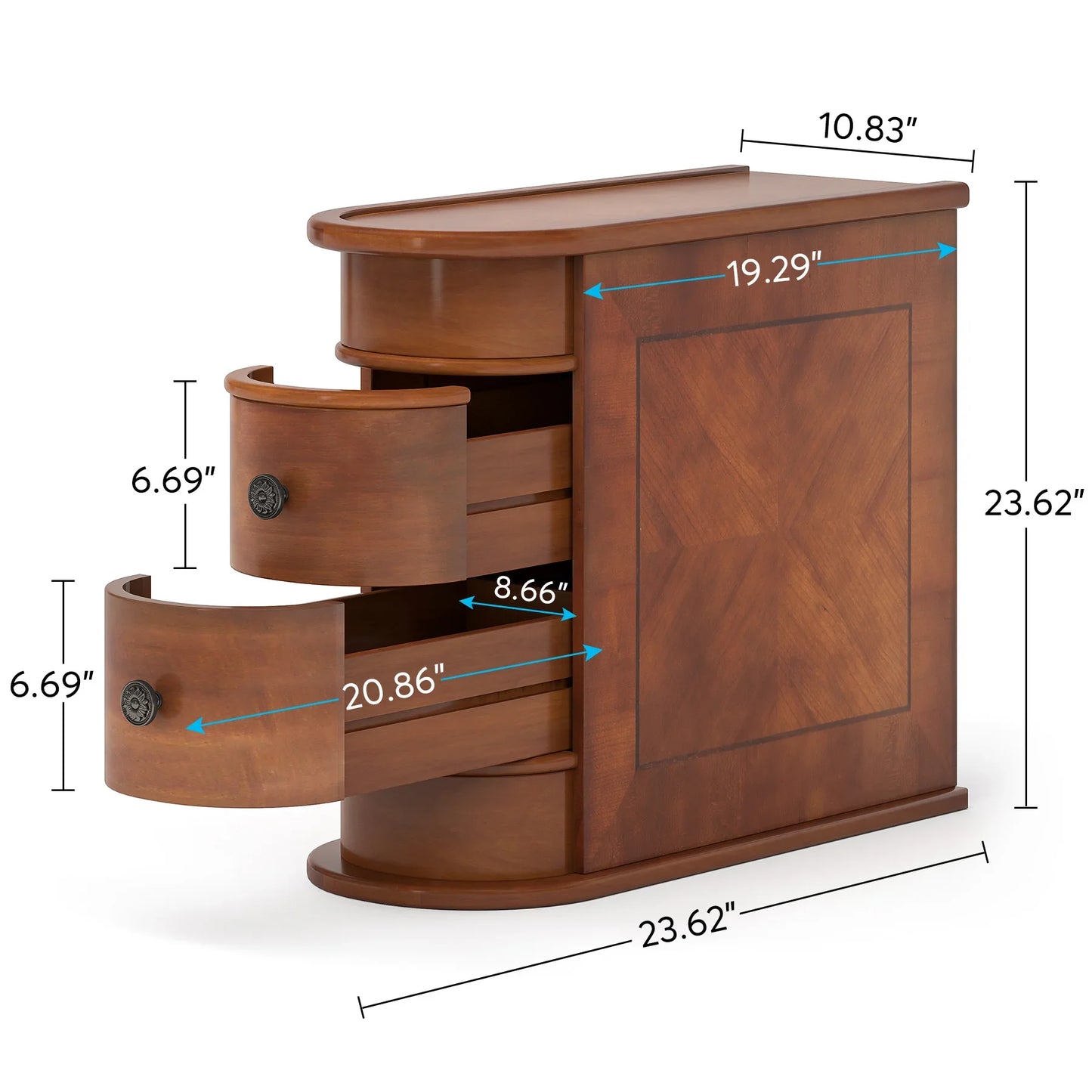 Tribesigns Modern Solid Wood Side Table With Storage Drawer