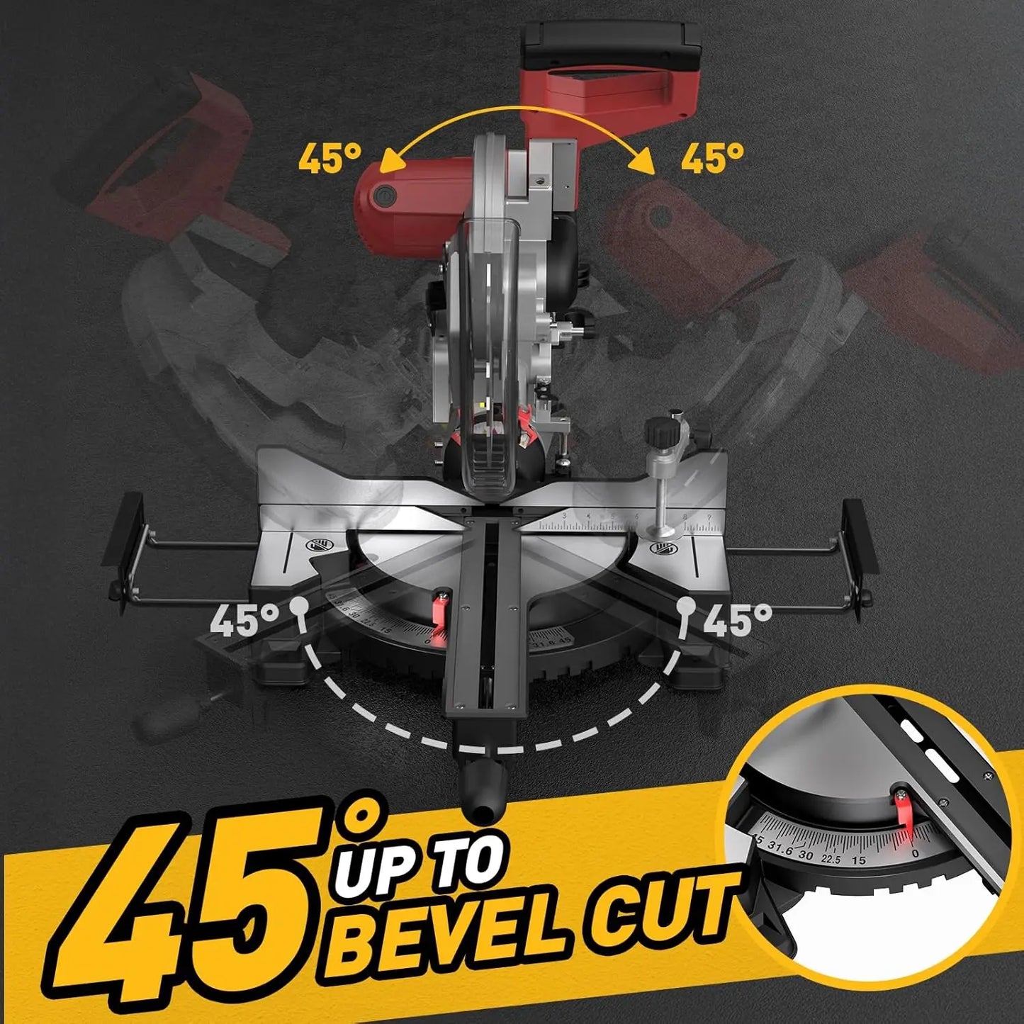 Marvtool Sliding Compound Miter Saw Dual-Bevel Cutting Machine