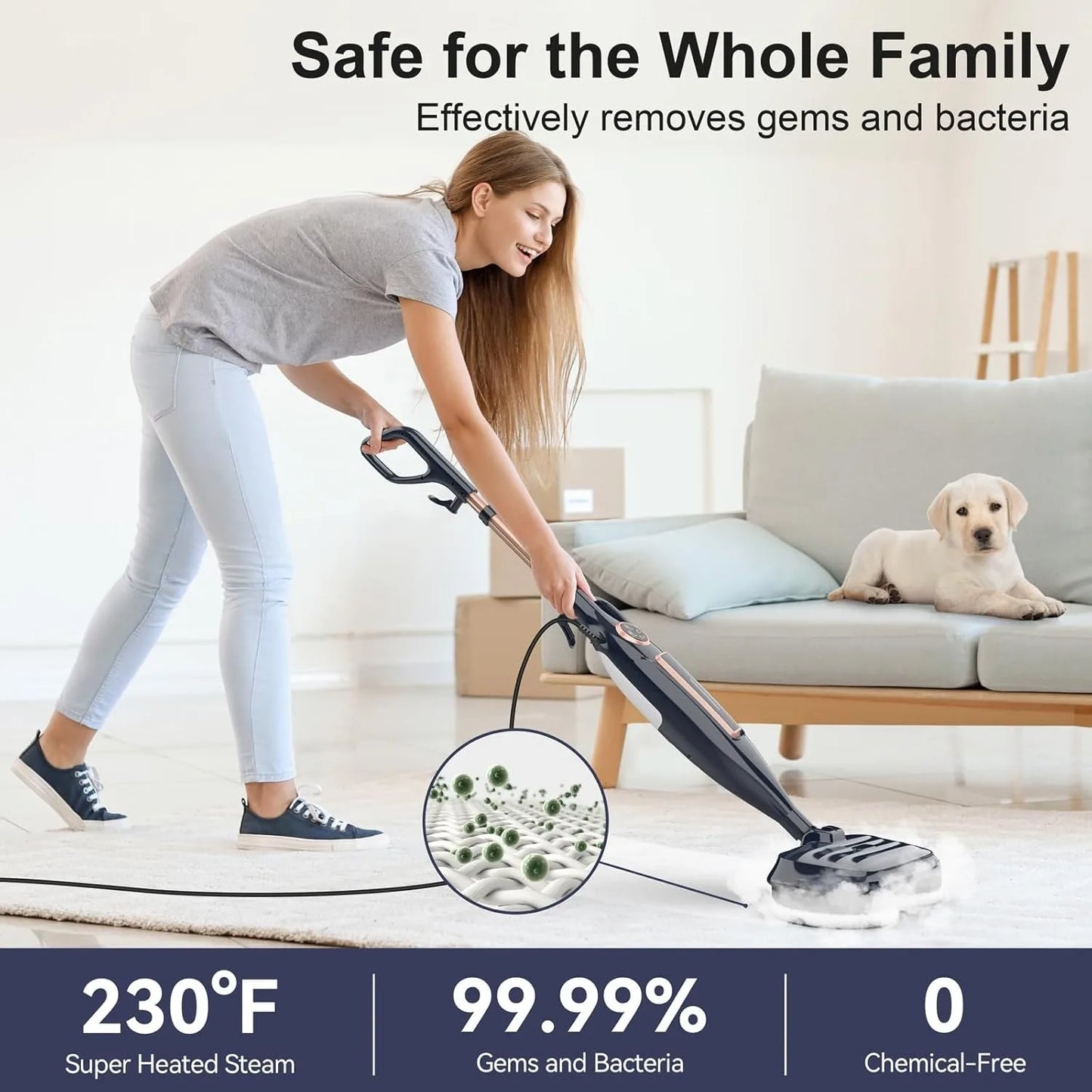 Devoac VM6 Scrubbing Steam Mop for Hardwood and Laminate